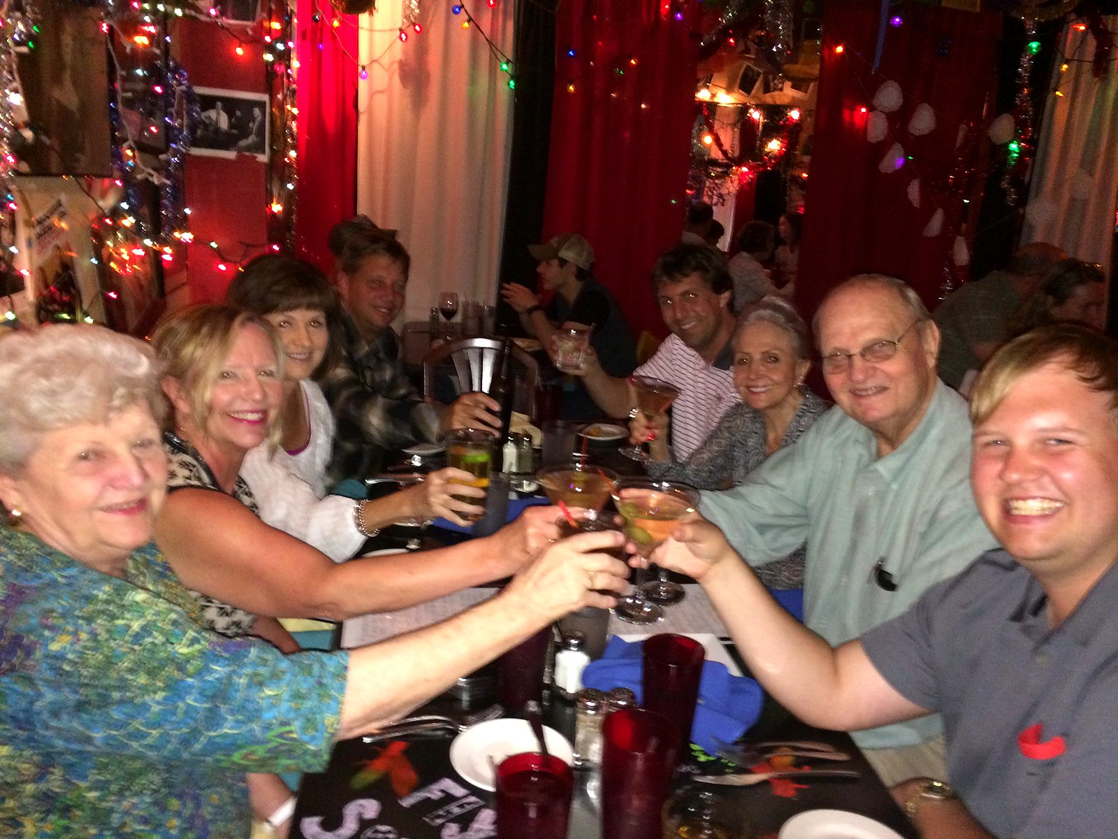 The long table, and a toast around it, a photograph from Tamara Cain&rsquo;s own collection